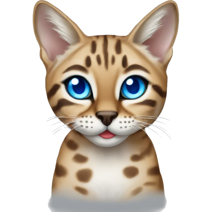 Lynx Bengal cat with Blue eyes sitting emoji