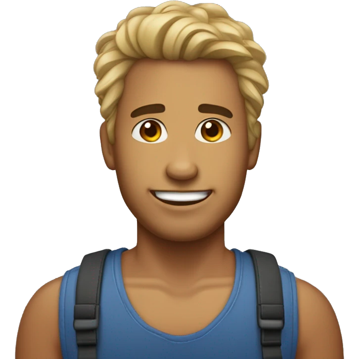 Crie um menino de cabelo curto alegre de óculos  emoji