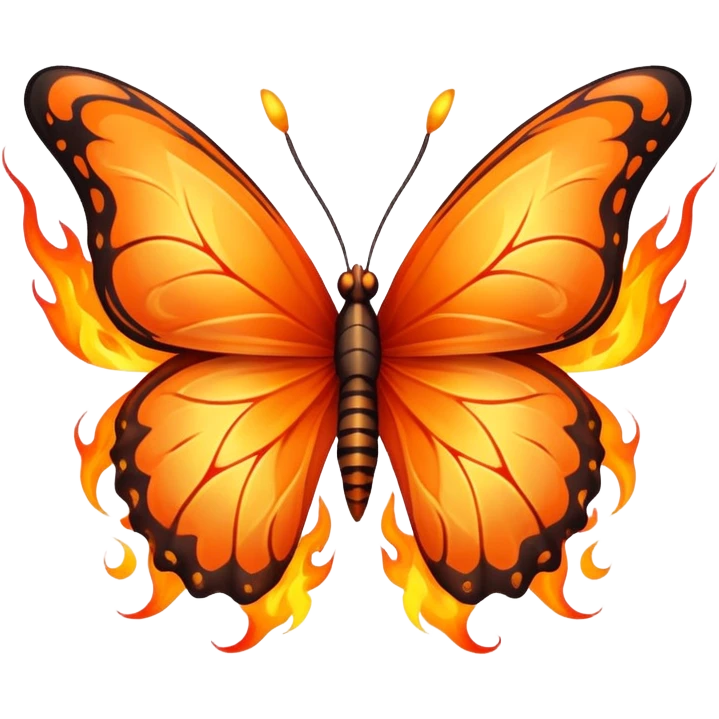 Butterfly with flames emoji