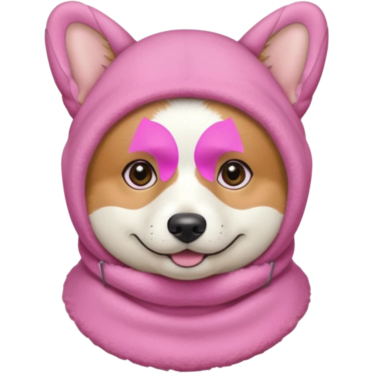 Corgie in Pink balaklava emoji