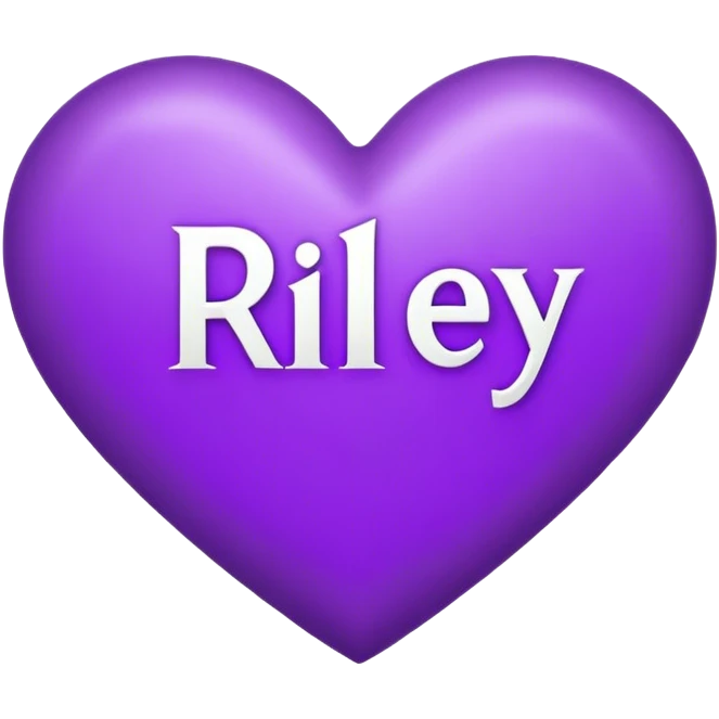 Purple Heart with the letters Riley in the middle  emoji