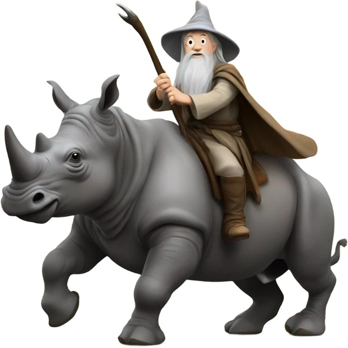 Gandalf riding a rhino emoji