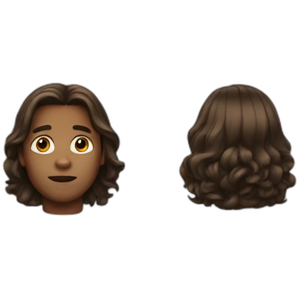 Long hair brown boy emoji