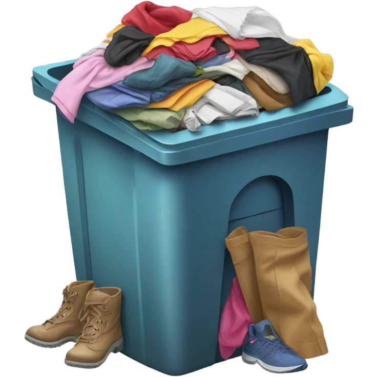Trash bin with clothes i emoji