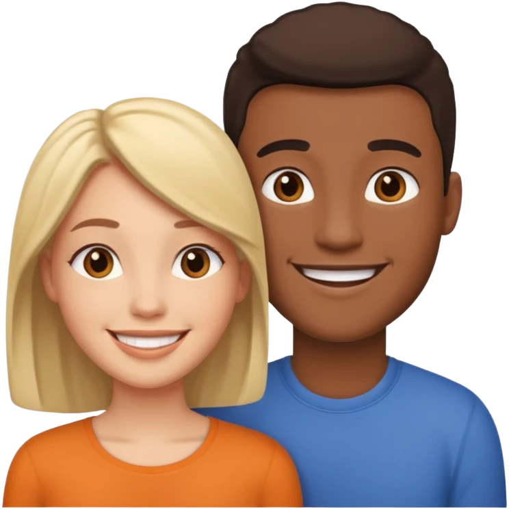 Interracial strait couple emoji