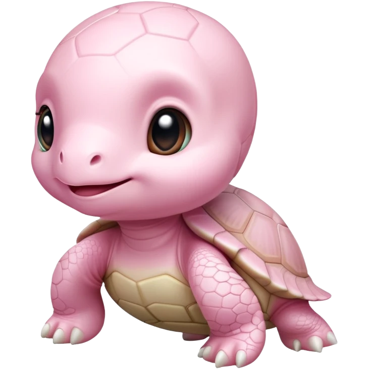 tiny light pink baby turtle in a cute pose emoji