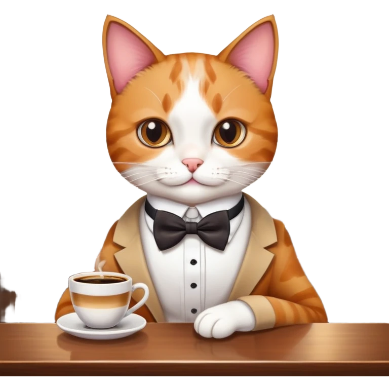 Cat With coffee in bar emoji