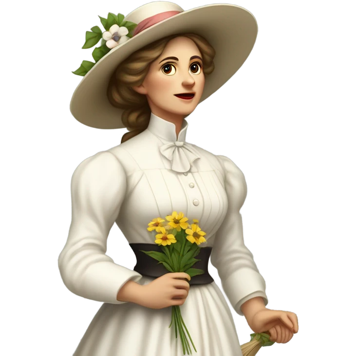 a XIXth century white sufragette emoji