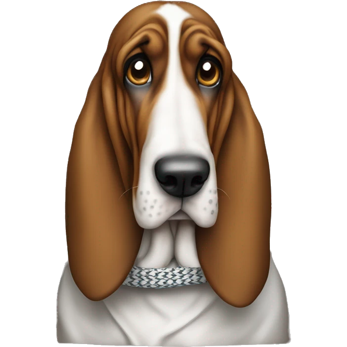 Dog basset hound full-height with shemagh emoji