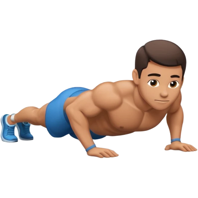 cartoon doing a push up emoji