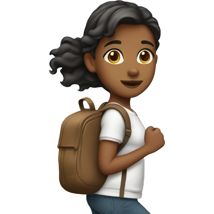 Girl walking looking back  emoji