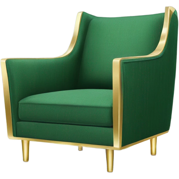 Green and gold accent chair emoji