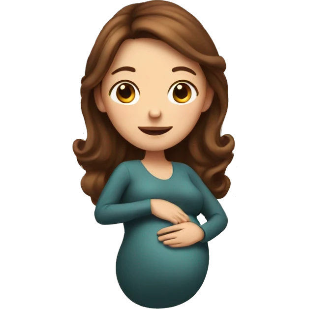 brown hair pregnant lady emoji