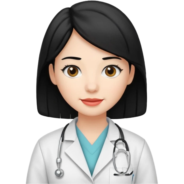 estudiante mujer de odontología con el cabello negro  emoji