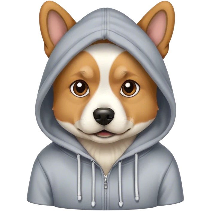 Dog wearing hoodie emoji
