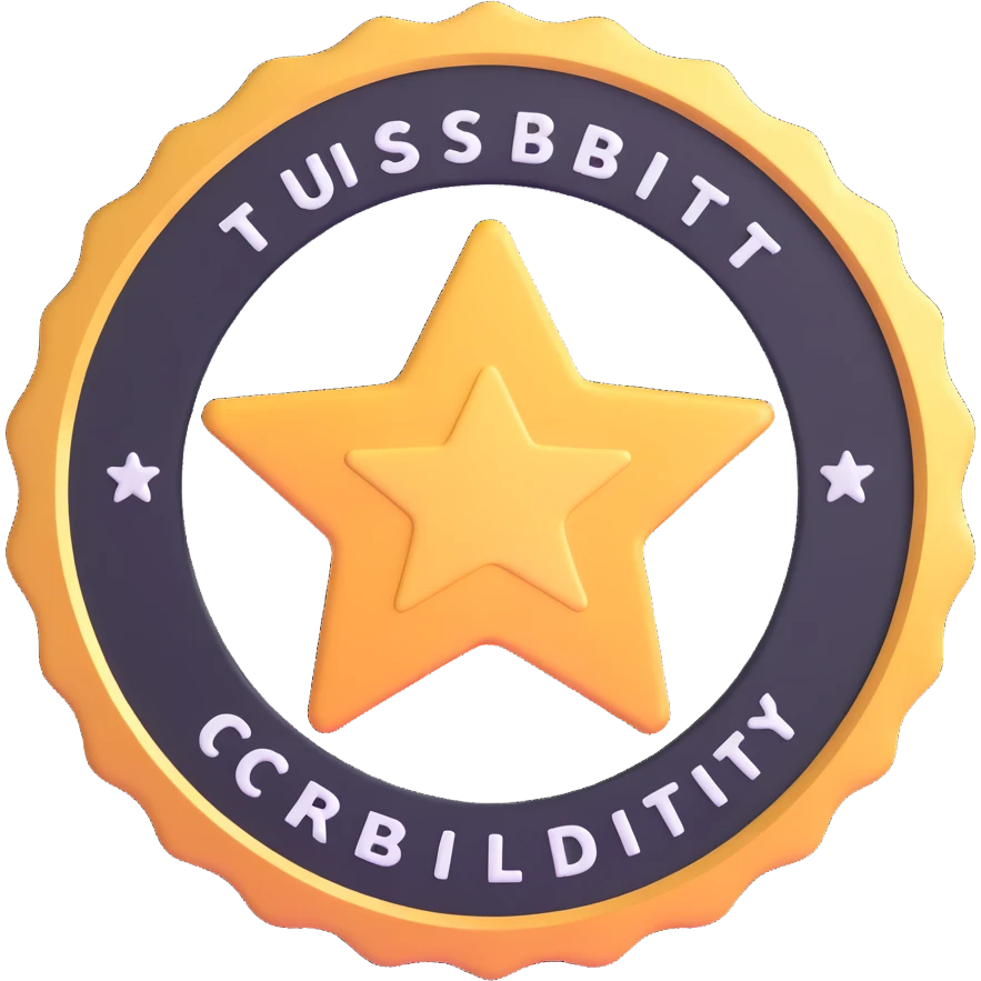 trust badge, reliability seal, credibility rating emoji