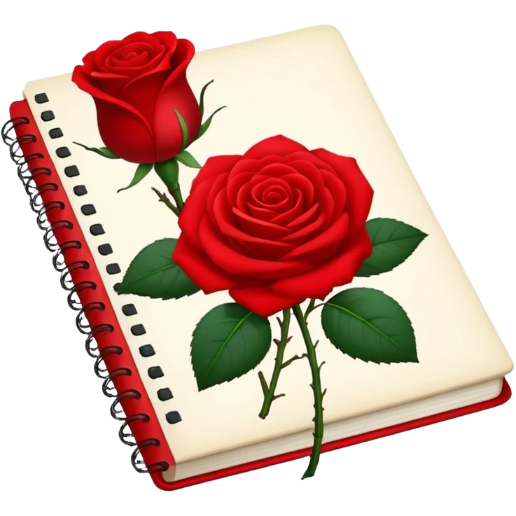 notebook and Rose emoji