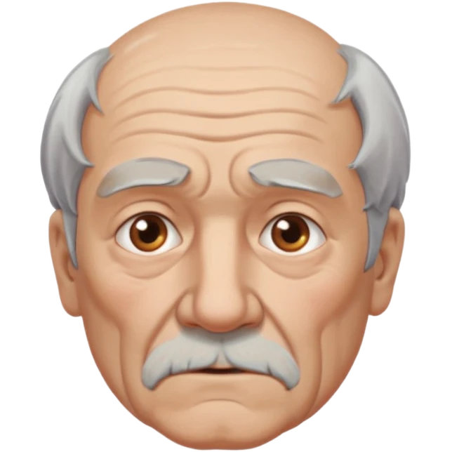 Strict Teacher – old man, serious gaze, raised chalk emoji