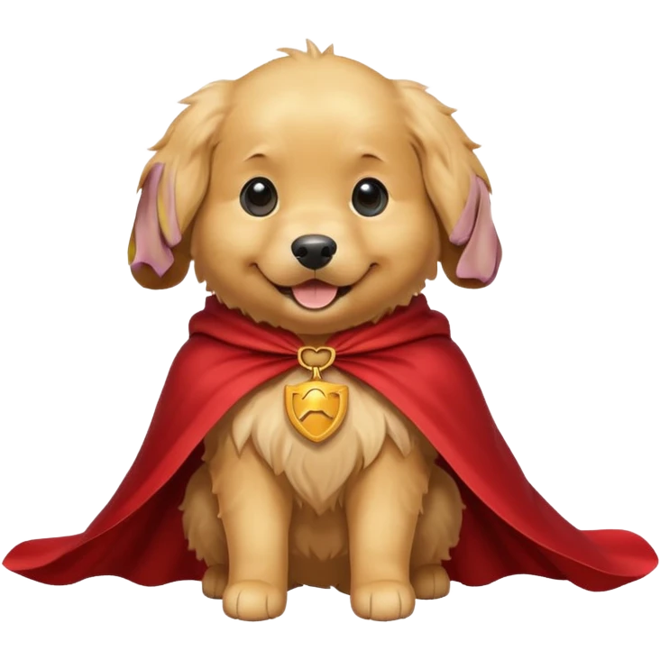Golden retriever in a cape emoji