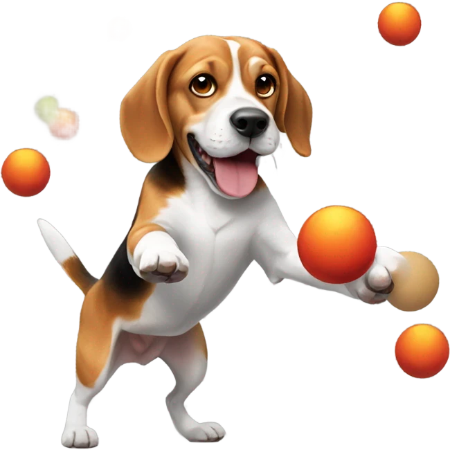 Beagle juggling balls emoji