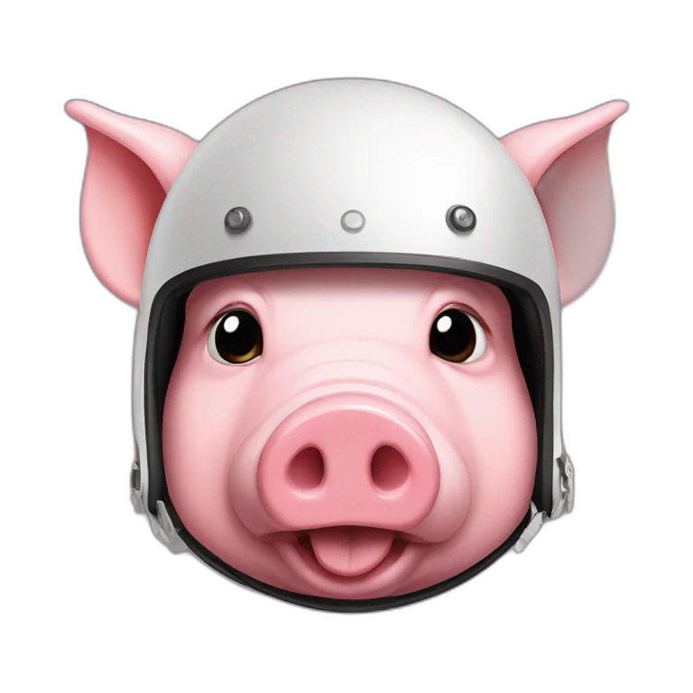 Pig in helmet with letter Z on helmet  emoji