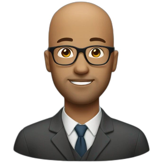 bald 35 year old men with glasses emoji