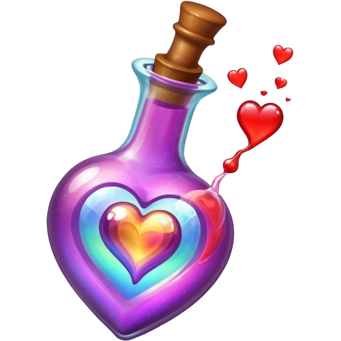 Romantic lush warm-colored magical Love potion bottle emoji