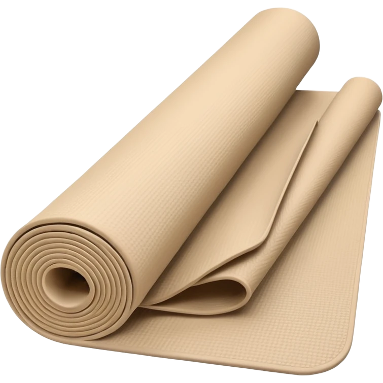 beige half rolled out yoga mat emoji