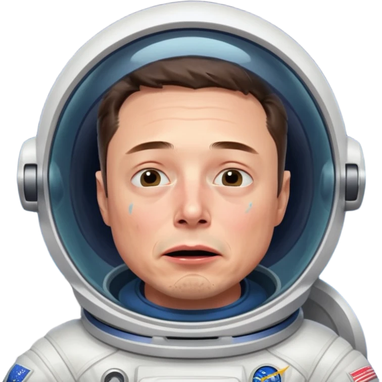 Elon Musk in the space: Crying emoji