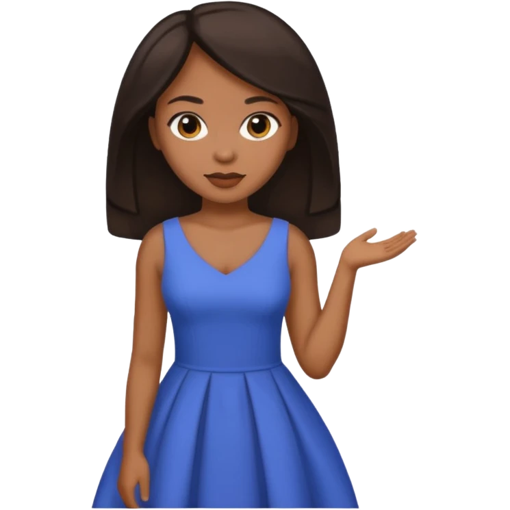 Light skinned black woman with bbl and dark brow hair emoji
