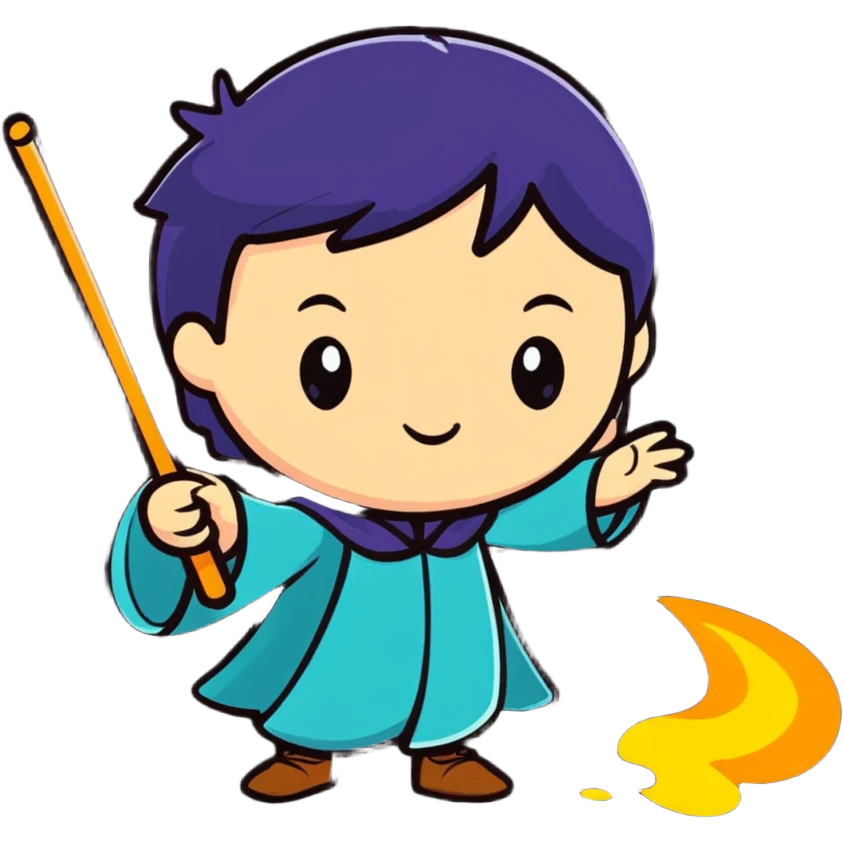 magic wand with spell emoji