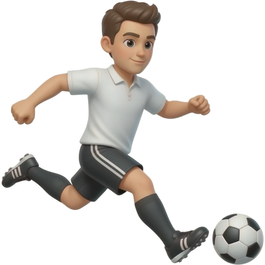 Scoring a goal in white shirt and black shorts invert emoji