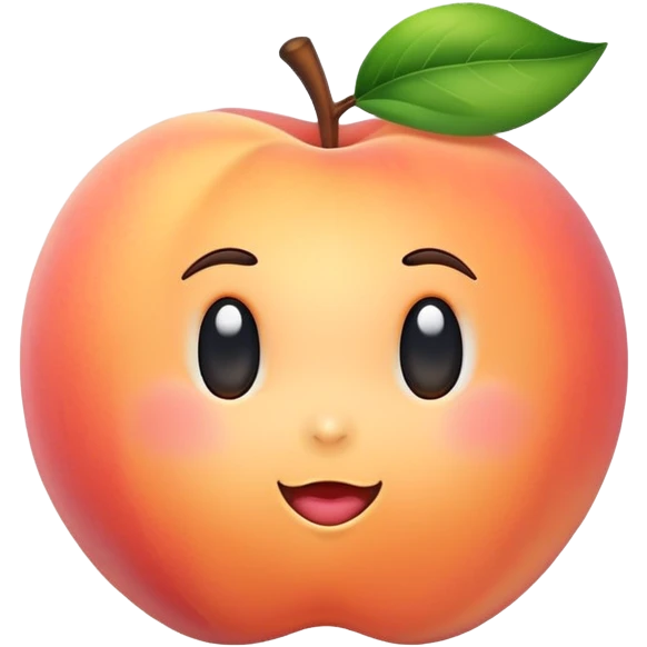 cute peachy peach with curve emoji