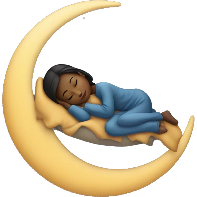Girl sleeping on the moon emoji