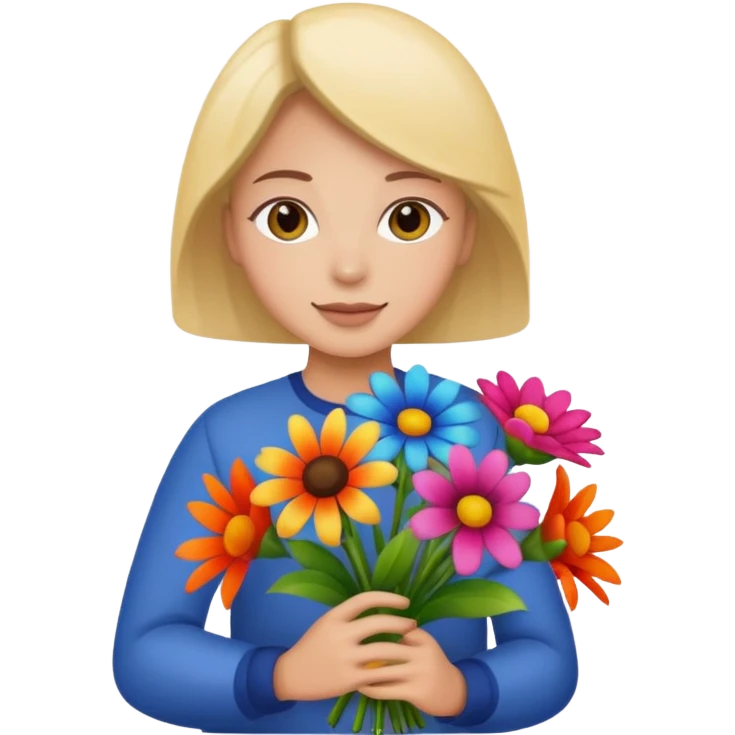 one hand held boquet emoji