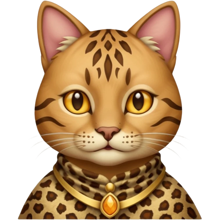 ancient cat wearing animal skin cloth emoji