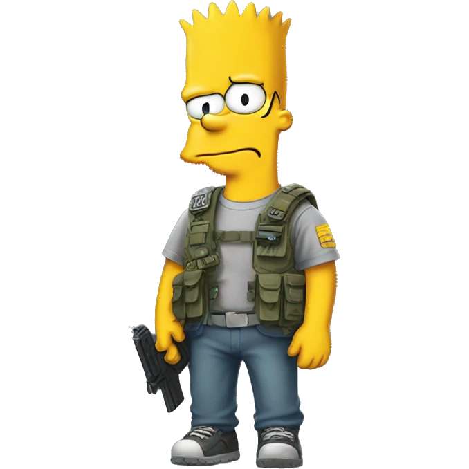  Bart Simpson with a call of duty shirt emoji