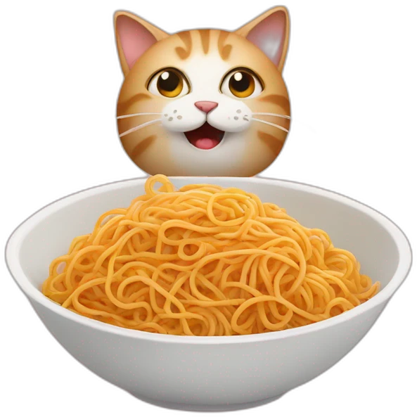cat with spaghetti emoji