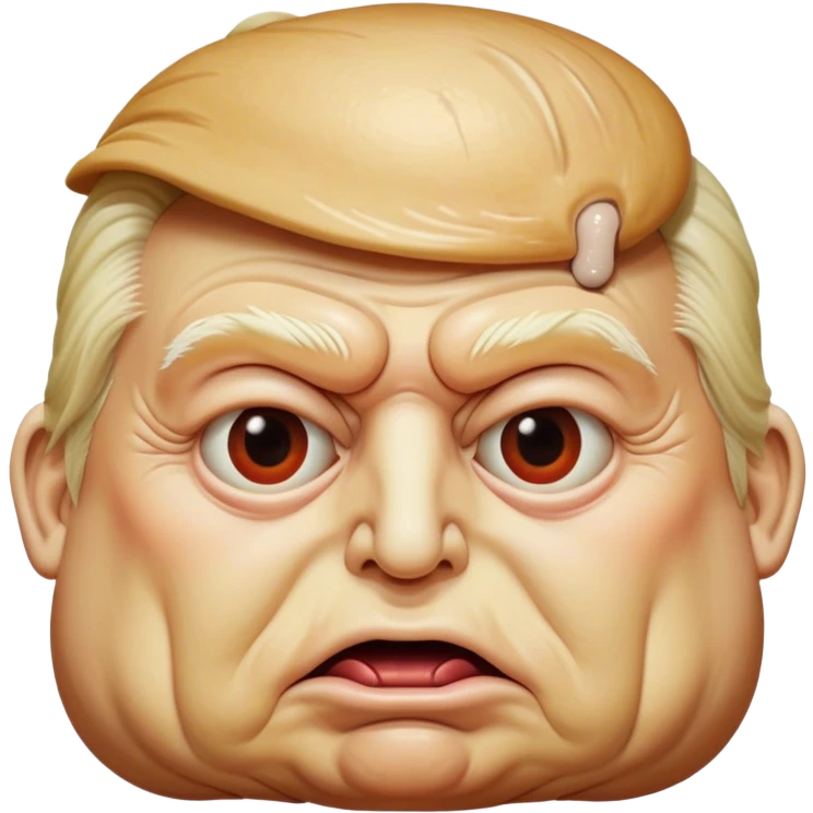 donald trumps face on the head of a maggot emoji
