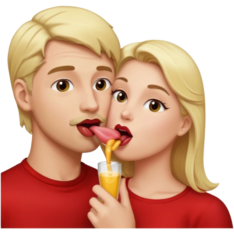 naked blonde woman licking naked man emoji