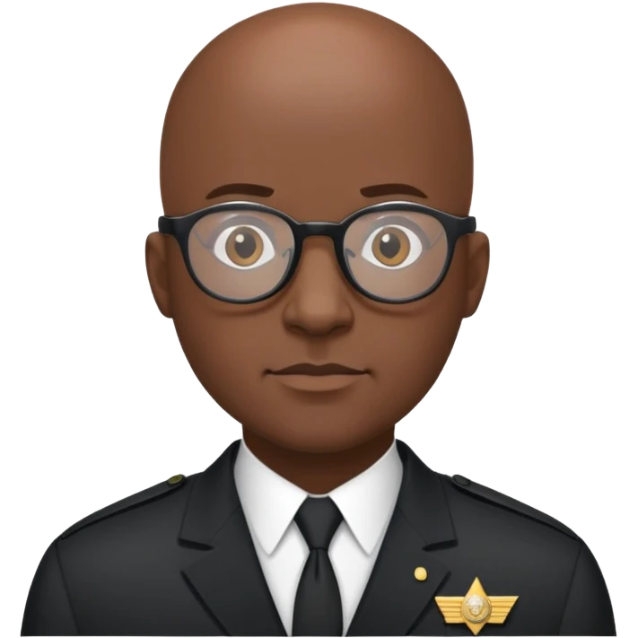 Bald black man with glasses secret service  emoji