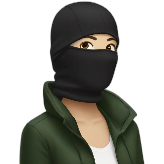 Lacoste black balaclava brunette girl emoji