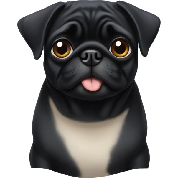 Black pug  emoji