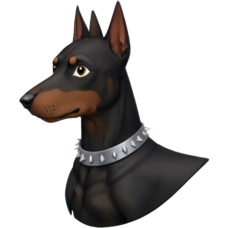 Black Doberman with spiked collar  emoji