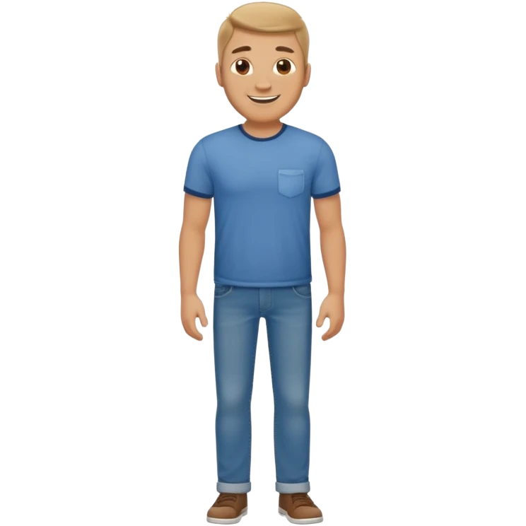 tall, stocky man wearing T-shirt and jeans emoji