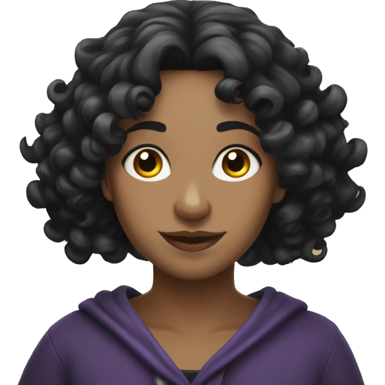 Three Caucasian witches curly black hair emoji