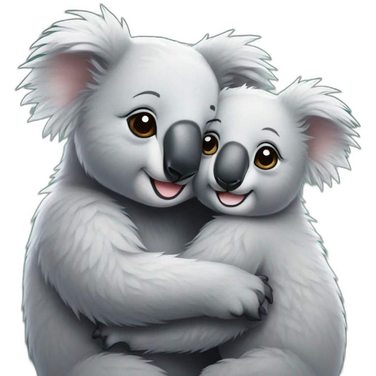 cuddling koalas happy emoji