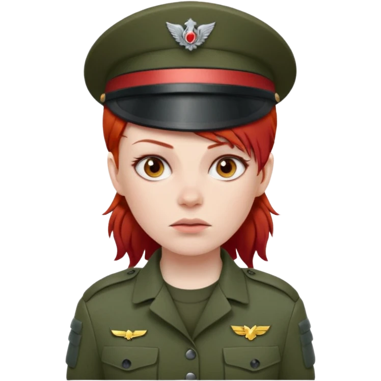 Female Soldier red hair just emoji