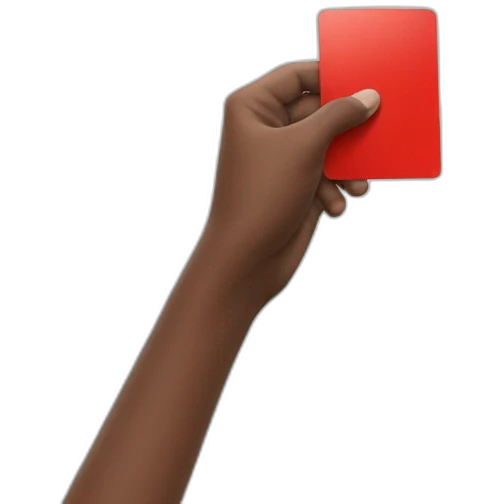 hand with a red card emoji