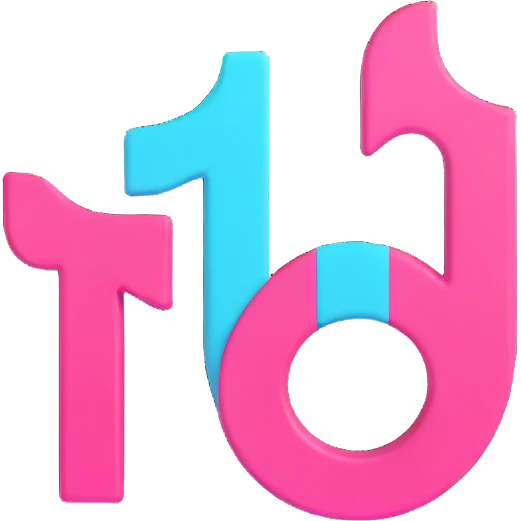 faithful 3D TikTok logo, with TikTok's signature color palette black white cyan and pink, realistic lighting and shading, for Discord role icon emoji